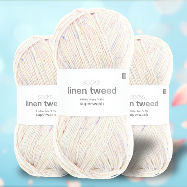 【予約】【単品】リネンツイードソックヤーン 001-RICO DESIGN