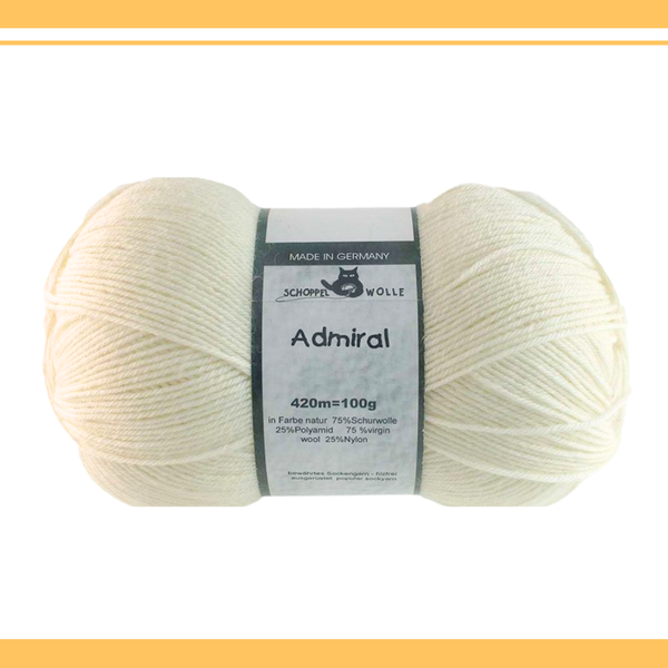 【単品】ソックヤーン単色 アドミラール 0980 オフホワイト SCHOPPEL-ショッペル