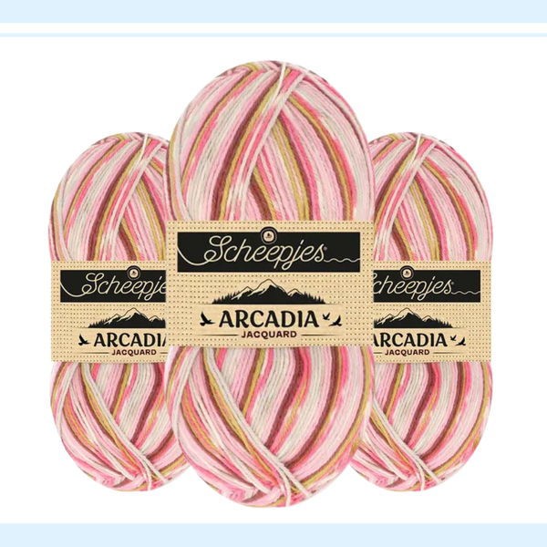 【予約】【単品】ソックヤーン ジャカート アルカディア 1002 Scheepjes-シェイプイェス