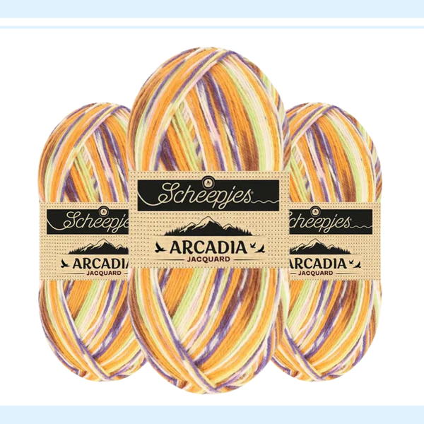 【予約】【単品】ソックヤーン ジャカート アルカディア 1004 Scheepjes-シェイプイェス