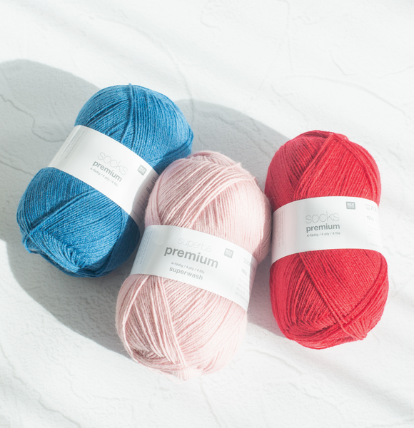 【3個セット】単色ソックヤーン プレミアム  RICO DESIGN－リコ・デザイン