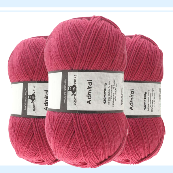 【単品】ソックヤーン単色 アドミラール 2681 フクシアピンク SCHOPPEL-ショッペル