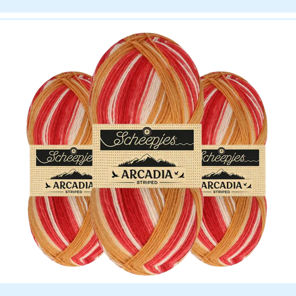 【予約】【単品】ソックヤーン ストライプ アルカディア 909 Scheepjes-シェイプイェス