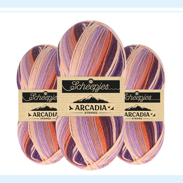【予約】【単品】ソックヤーン ストライプ アルカディア 911 Scheepjes-シェイプイェス