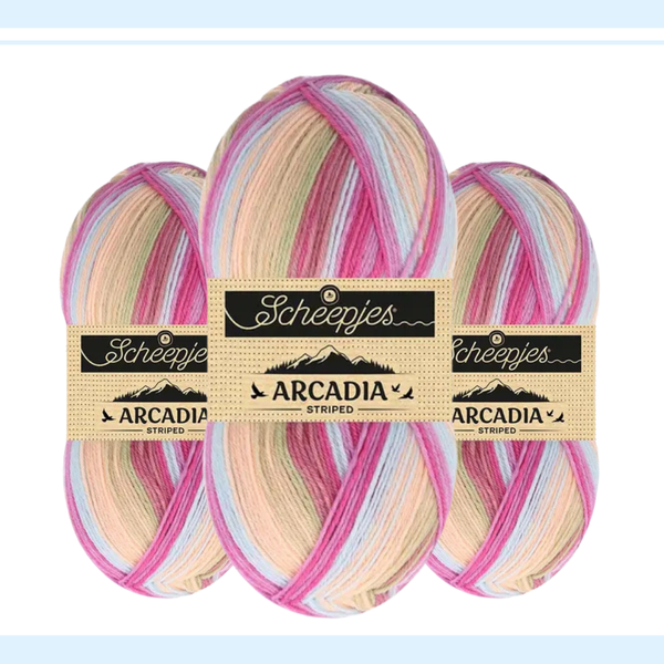 【予約】【単品】ソックヤーン ストライプ アルカディア 914 Scheepjes-シェイプイェス