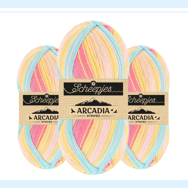 【予約】【単品】ソックヤーン ストライプ アルカディア 916 Scheepjes-シェイプイェス
