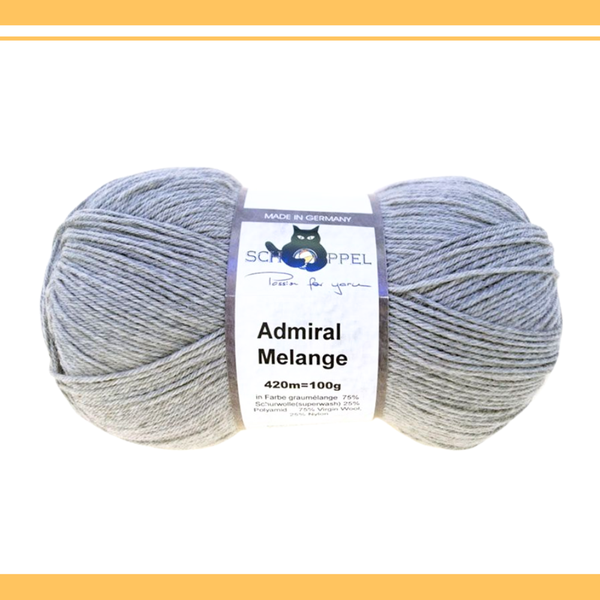 【単品】ソックヤーン単色 アドミラール 9220M ライトグレー SCHOPPEL-ショッペル