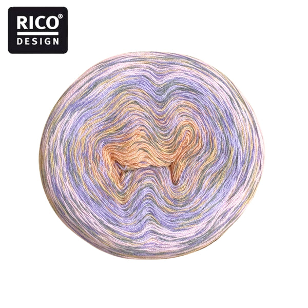 【特価】ショールにお勧め ボッベル毛糸 コットン・デグラデ・プリント RICO DESIGN－リコ・デザイン